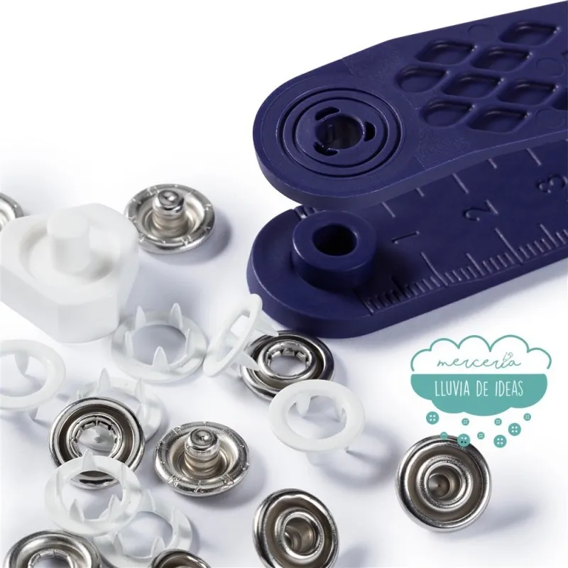 Botones de presión o snaps en anillo 'Jersey' 10 mm. blanco - Prym