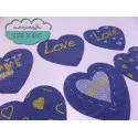Parches serigrafiados termoadhesivos - Colección vaquero Love oro Mercería Lluvia de Ideas