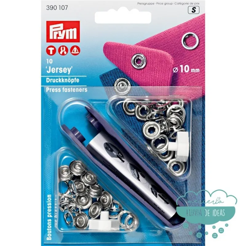 Botones de presión o snaps en anillo 'Jersey' 10 mm. plata - Prym - AGOTADO TEMPORALMENTE Mercería Lluvia de Ideas