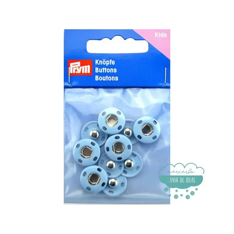 Botones de presión o snaps metálicos Kids celeste - Prym Mercería Lluvia de Ideas
