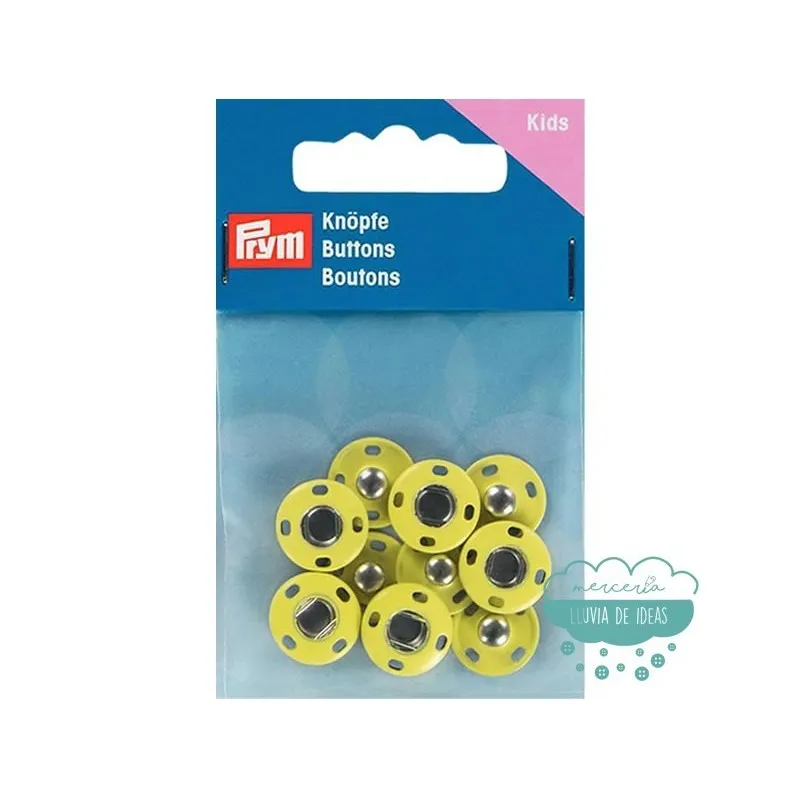 Botones de presión o snaps metálicos Kids amarillo - Prym Mercería Lluvia de Ideas