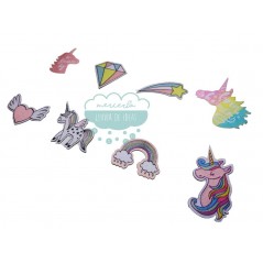 Parches tejidos termoadhesivos - Colección Unicornios