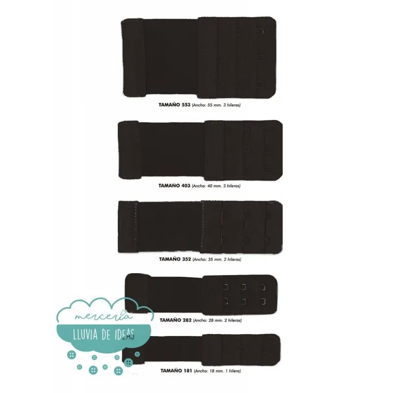 Alargador para sujetador adaptable - Color negro