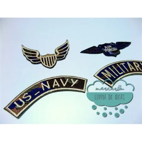 Parches bordados termoadhesivos - Colección Armada USA
