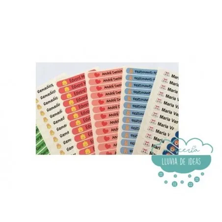 Etiquetas adhesivas o pegatinas marca objetos