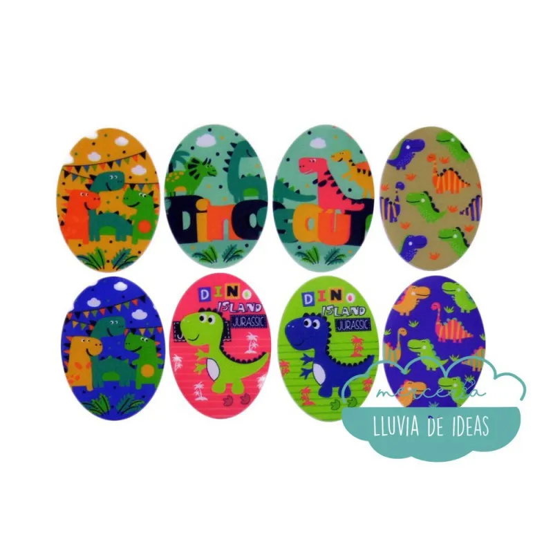 Coderas / Rodilleras termoadhesivas estampadas - Serie Dinosaurios Mercería Lluvia de Ideas