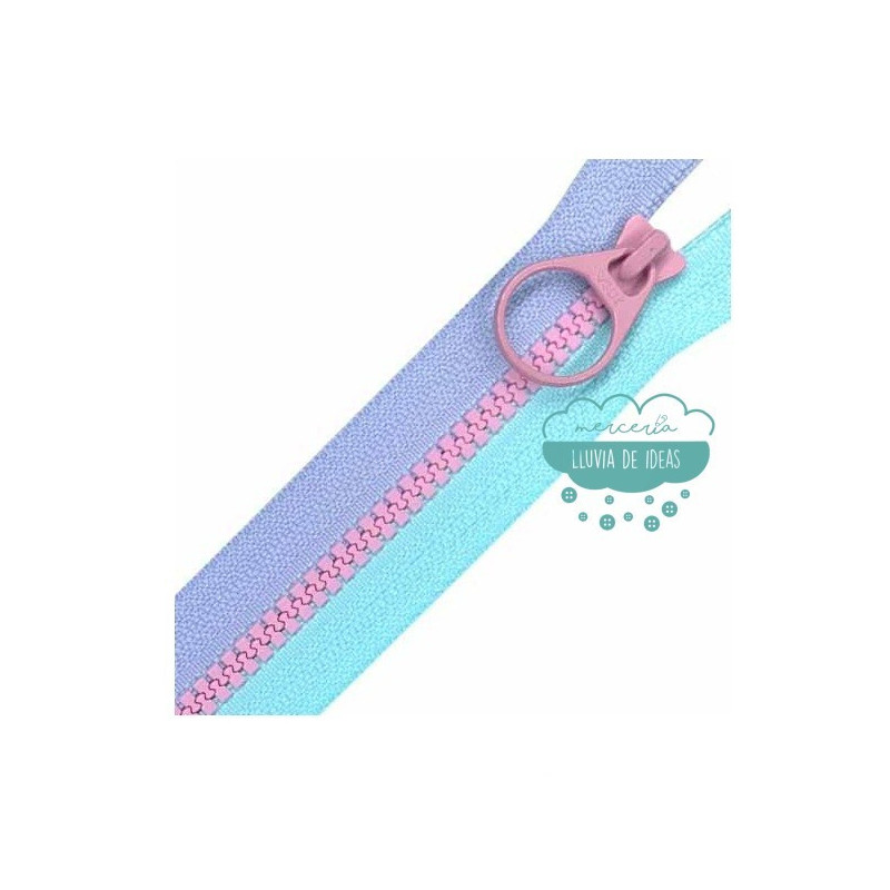 Cremallera inyectada cerrada doble cursor 55 cm. - YKK Fantasía tricolor