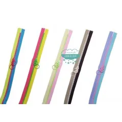 Cremallera inyectada cerrada doble cursor 55 cm. - YKK Fantasía tricolor