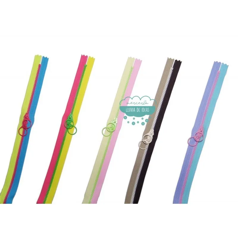 Cremallera inyectada cerrada doble cursor 55 cm. - YKK Fantasía tricolor