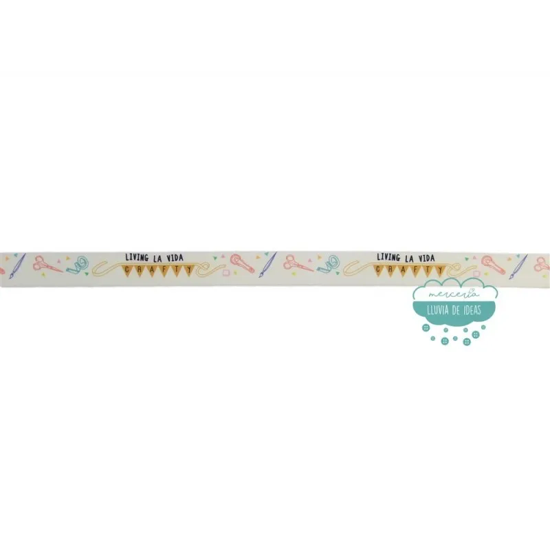 Cinta decorativa estampada 25 mm. - Living la vida Crafty Mercería Lluvia de Ideas