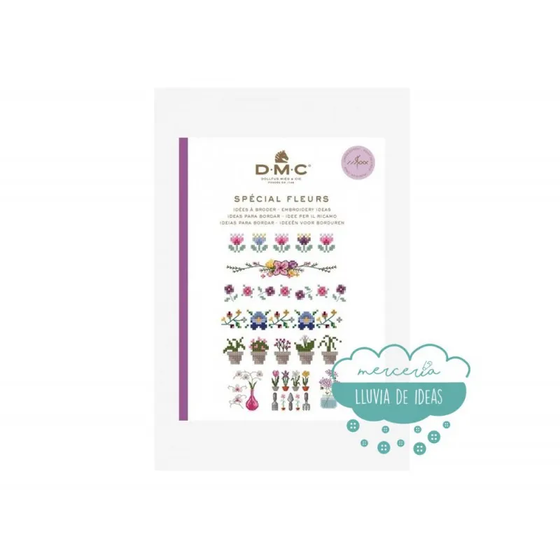 Mini libro punto de cruz "Flores" - DMC DMC