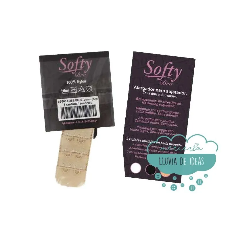 Alargadores de sujetador adaptables pack de 3 Softy