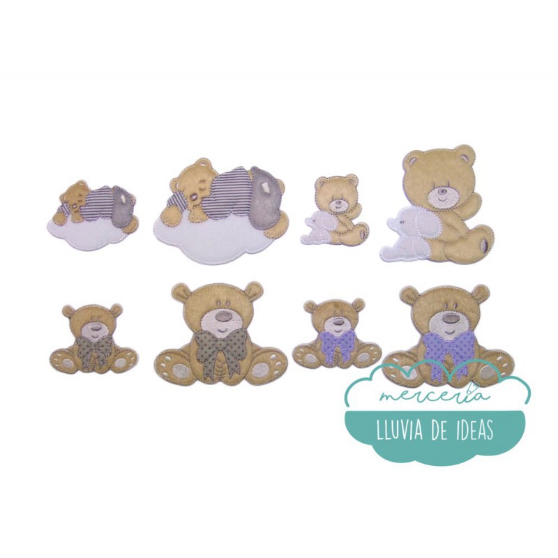 Parches bordados termoadhesivos - Colección Ositos amorosos Parches bordados termoadhesivos - Colección Ositos amorosos
