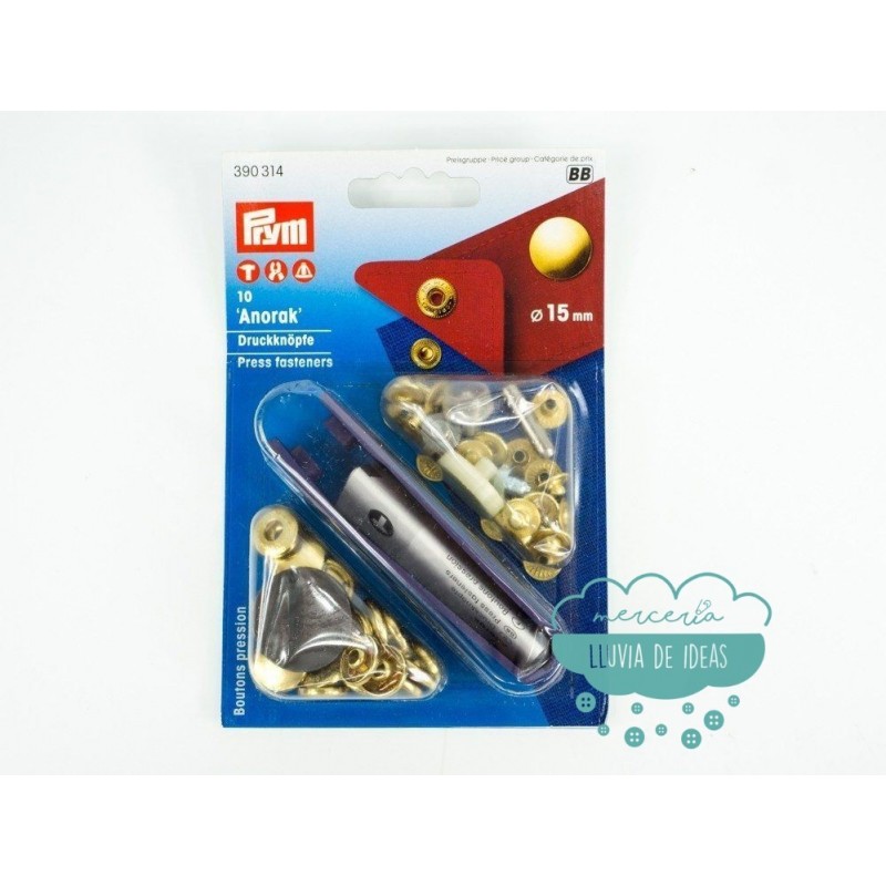 15 mm PRYM 4 GB Pequeño 6 GB Grande S Prensa de Resorte Pernos Sujetador A  presión Botones Popper