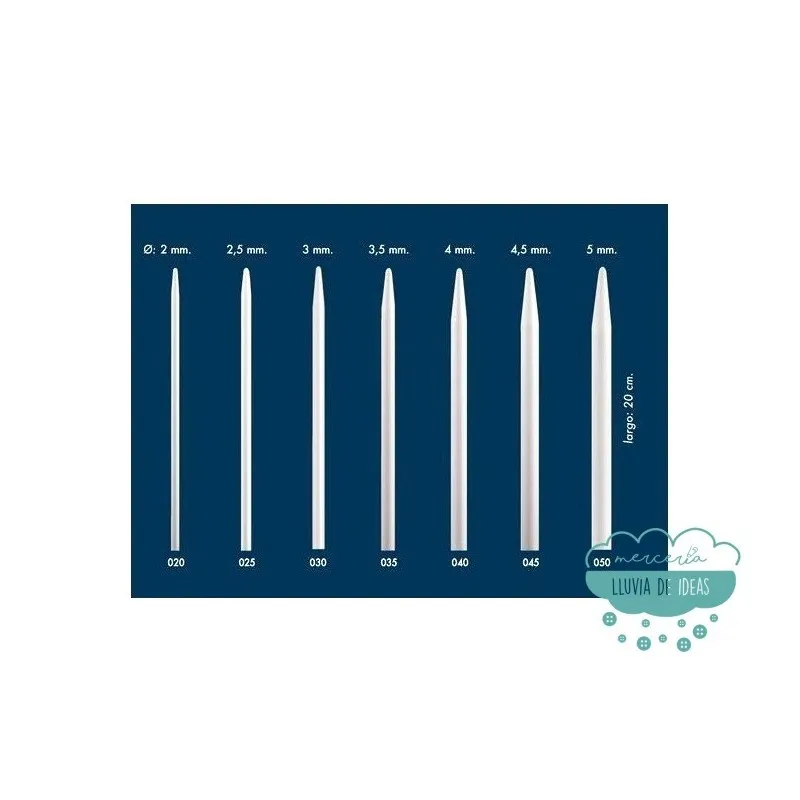 Aguja de tricotar con doble punta de aluminio-teflón