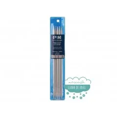 Aguja de tricotar con doble punta de aluminio-teflón