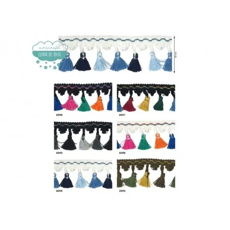 Fleco de borlas multicolor - Serie Bella
