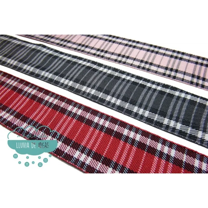 Cinta tejida cuadros escoceses 38 mm. - Serie Malta