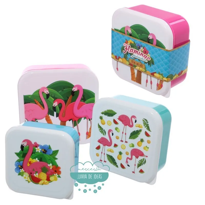 Set de 3 fiambreras - Flamingo