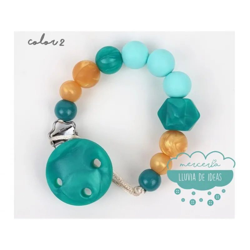 Cadena de silicona para chupete - Varios modelos Mercería Lluvia de Ideas