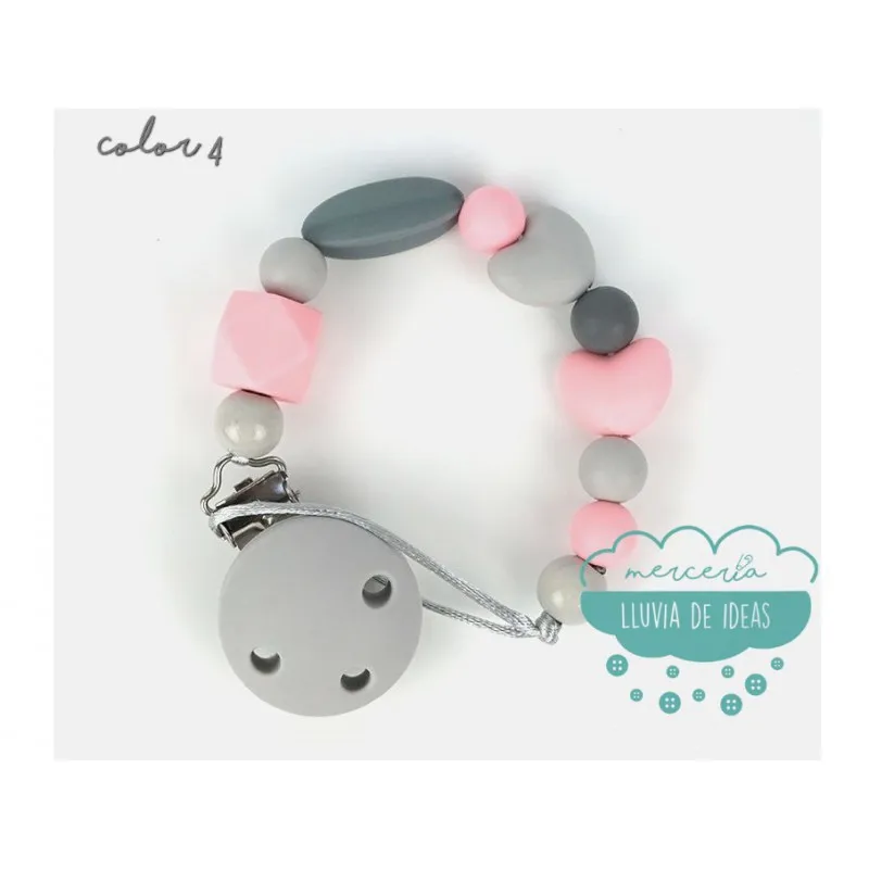 Cadena de silicona para chupete - Varios modelos Mercería Lluvia de Ideas
