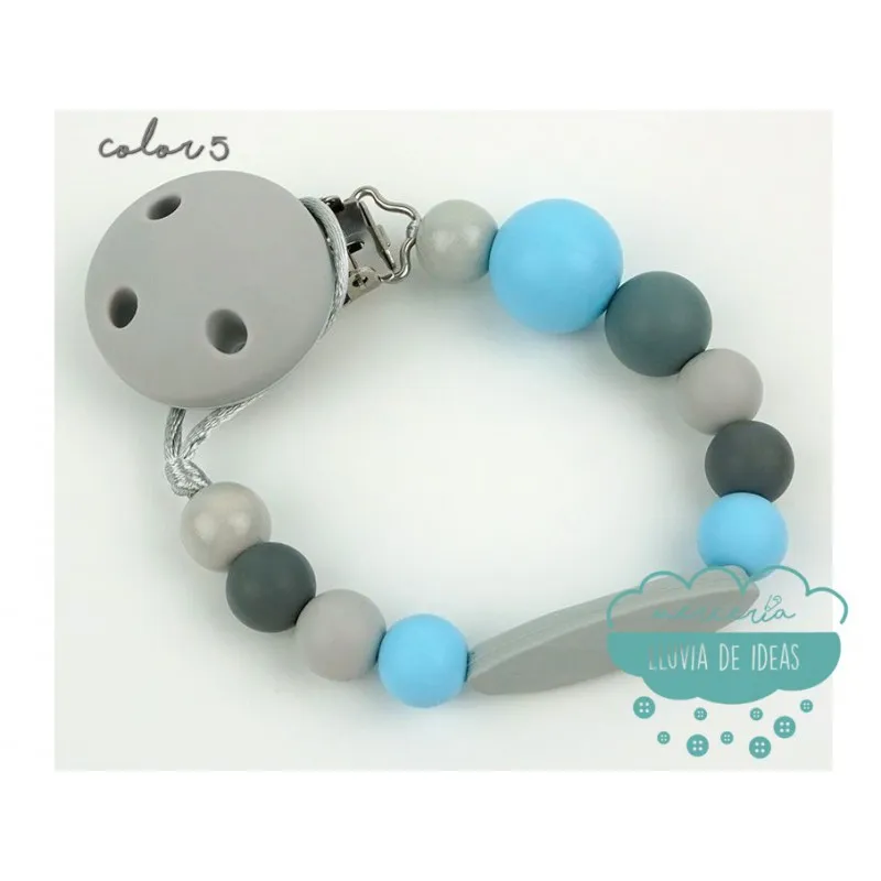 Cadena de silicona para chupete - Varios modelos Mercería Lluvia de Ideas