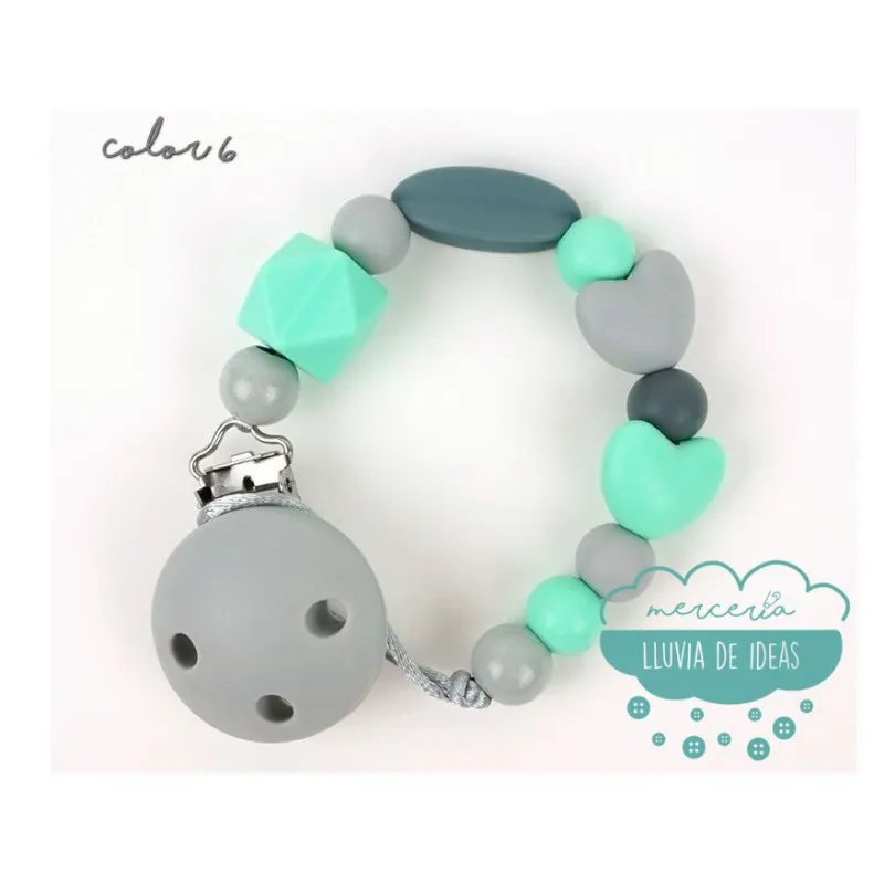Cadena de silicona para chupete - Varios modelos Mercería Lluvia de Ideas