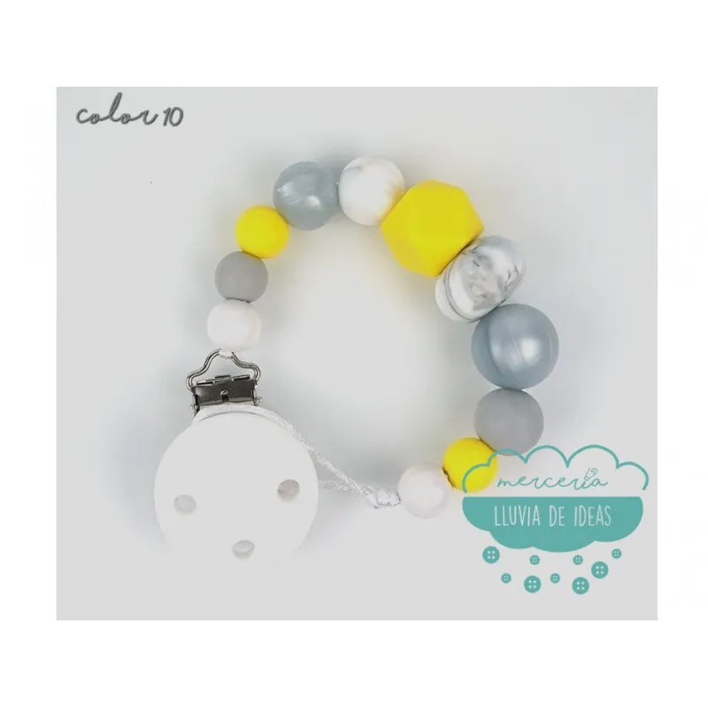 Cadena de silicona para chupete - Varios modelos Mercería Lluvia de Ideas