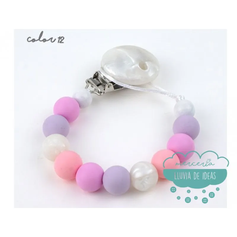 Cadena de silicona para chupete - Varios modelos Mercería Lluvia de Ideas