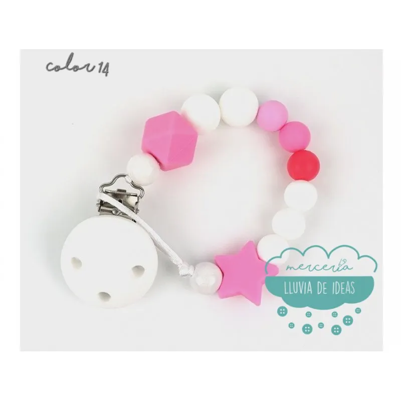 Cadena de silicona para chupete - Varios modelos Mercería Lluvia de Ideas