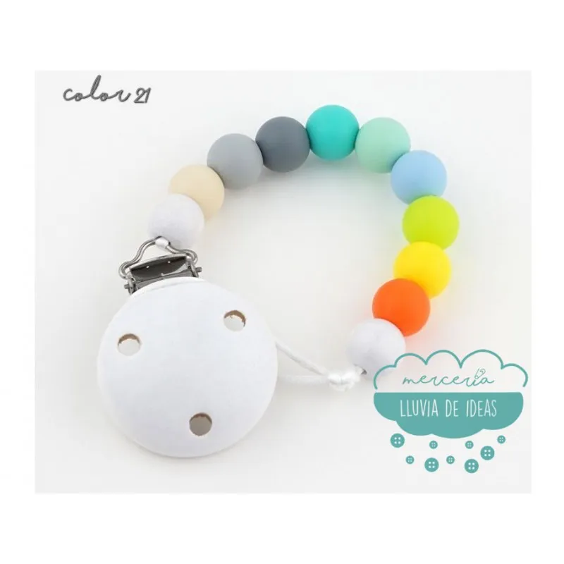 Cadena de silicona para chupete - Varios modelos Mercería Lluvia de Ideas