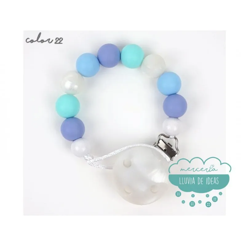 Cadena de silicona para chupete - Varios modelos Mercería Lluvia de Ideas