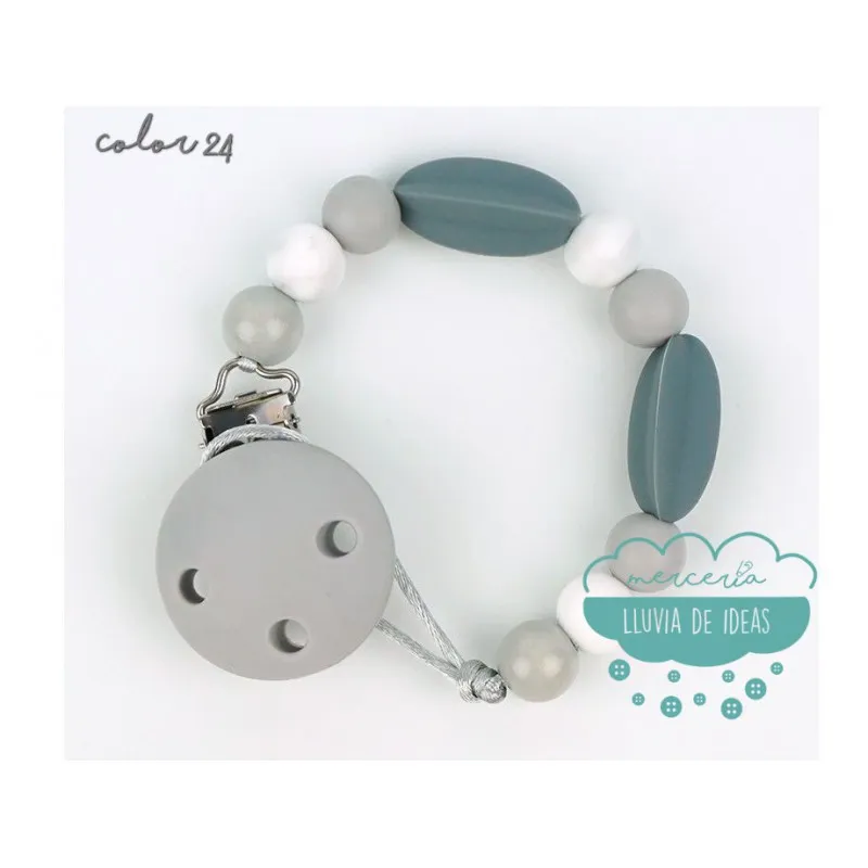 Cadena de silicona para chupete - Varios modelos Mercería Lluvia de Ideas