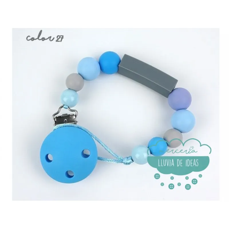 Cadena de silicona para chupete - Varios modelos Mercería Lluvia de Ideas