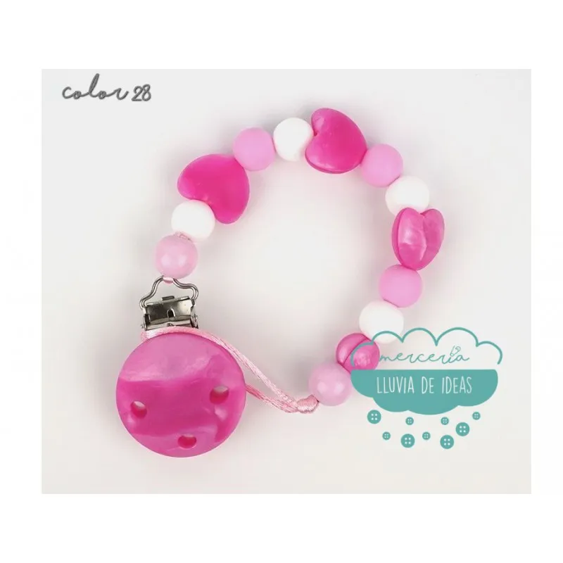Cadena de silicona para chupete - Varios modelos Mercería Lluvia de Ideas
