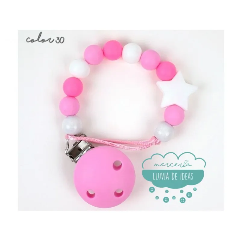 Cadena de silicona para chupete - Varios modelos Mercería Lluvia de Ideas