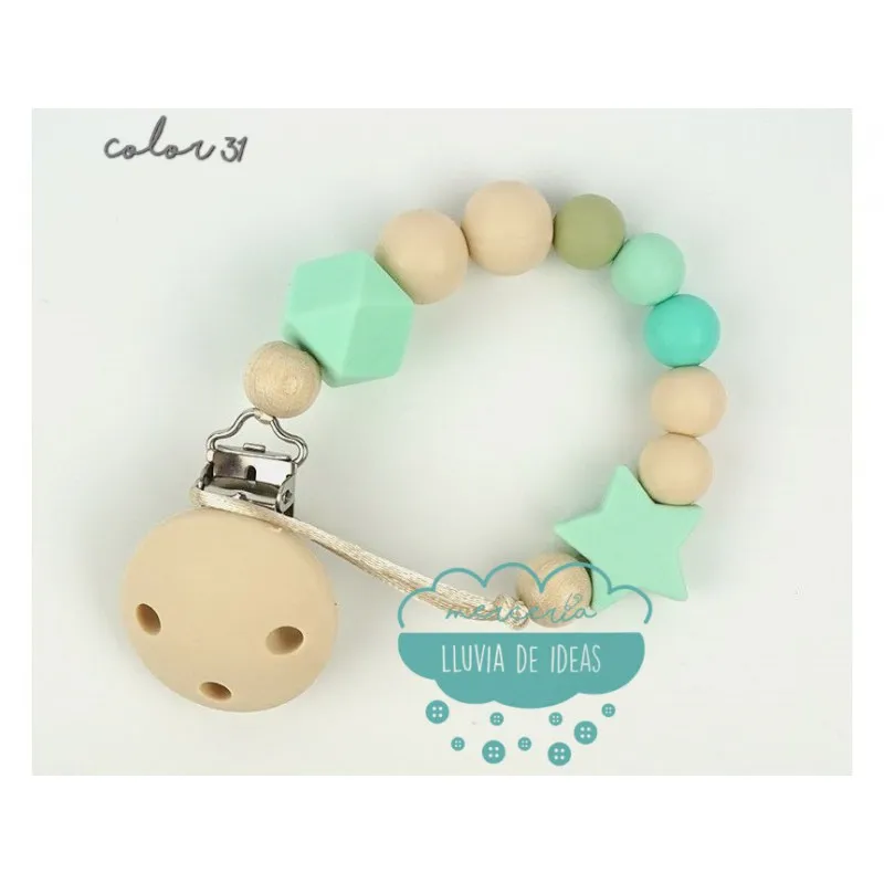 Cadena de silicona para chupete - Varios modelos Mercería Lluvia de Ideas