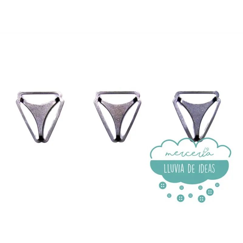 Cruce de triángulo o cruceta de metal para tirantes 25 mm.