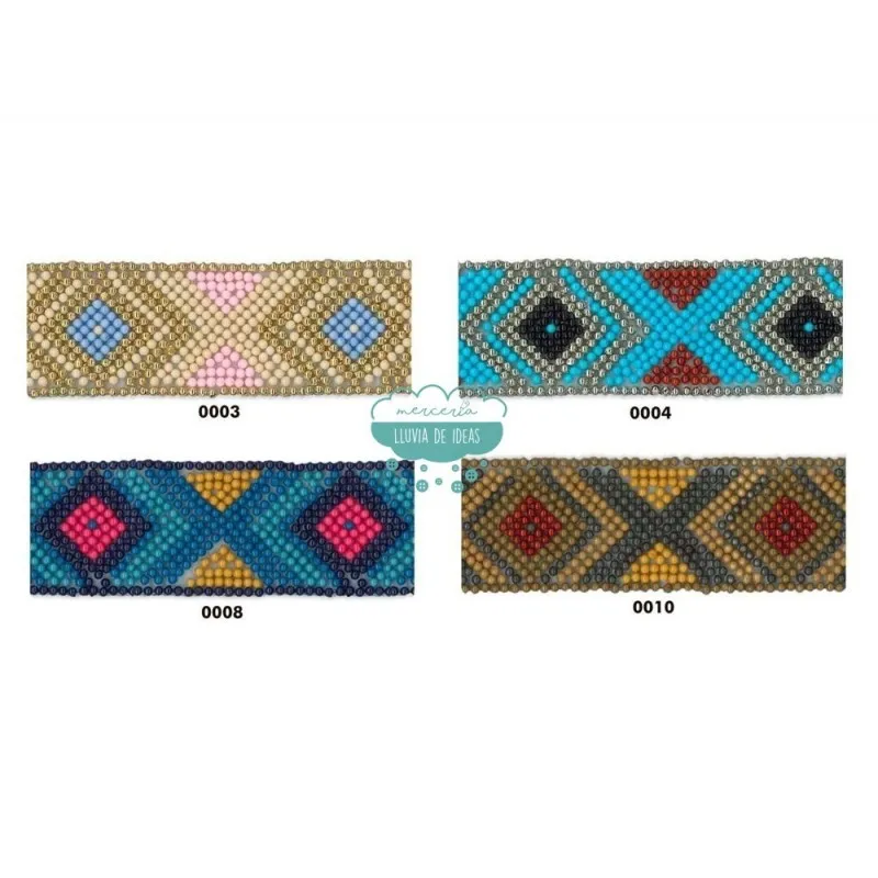 Tira de perlas étnica termoadhesiva - Serie Pearl