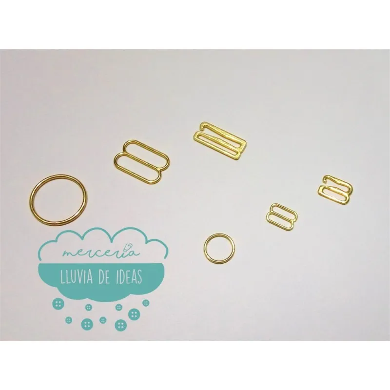 Juego o set para pajarita y sujetador 10 mm.o 18 mm. - Dorado Mercería Lluvia de Ideas
