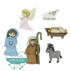 Botones de Navidad decorativos - Belén - Dress It Up