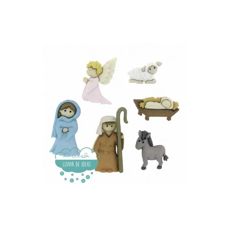 Botones de Navidad decorativos - Belén - Dress It Up