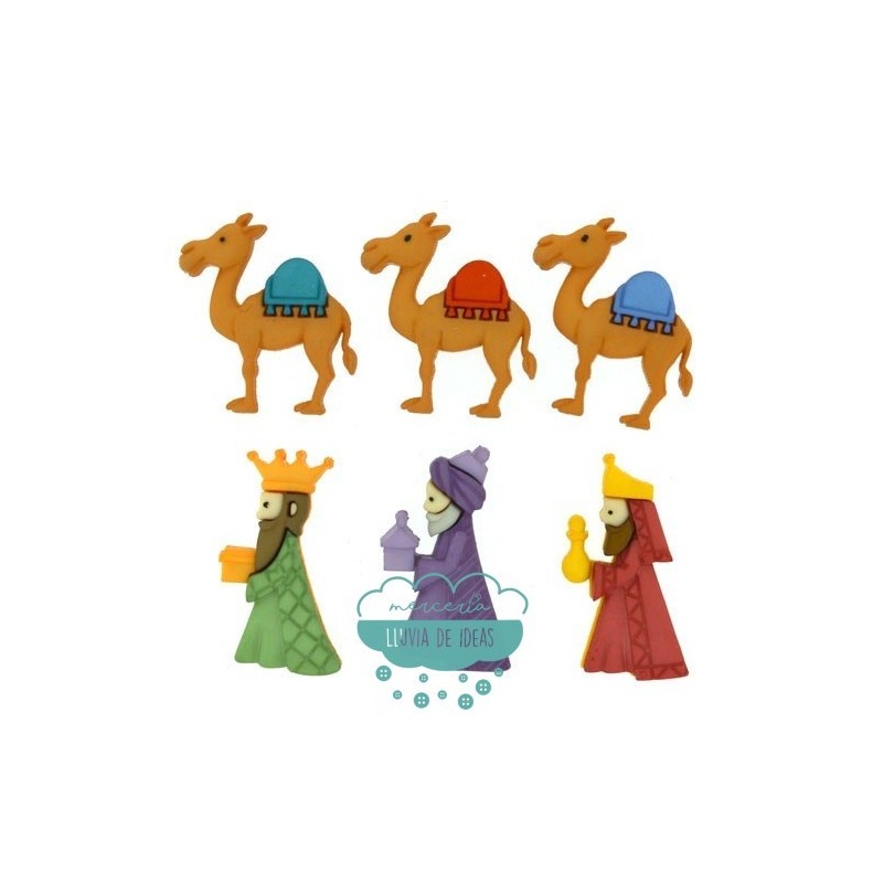 Botones de Navidad decorativos - Reyes Magos - Dress It Up