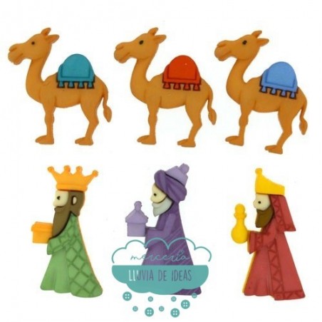 Botones de Navidad decorativos - Reyes Magos - Dress It Up