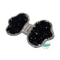 Aplicación termoadhesiva con cristal, piedras y tupis - Lazo negro Mercería Lluvia de Ideas