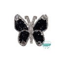 Aplicación termoadhesiva con cristales, piedras y tupis - Mariposa negra