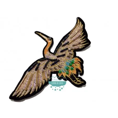 Parche bordado con rocalla y cristal - Garza