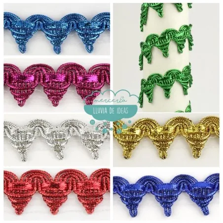 Pasamanería Metalizada De Picos - Serie Nueva Delhi