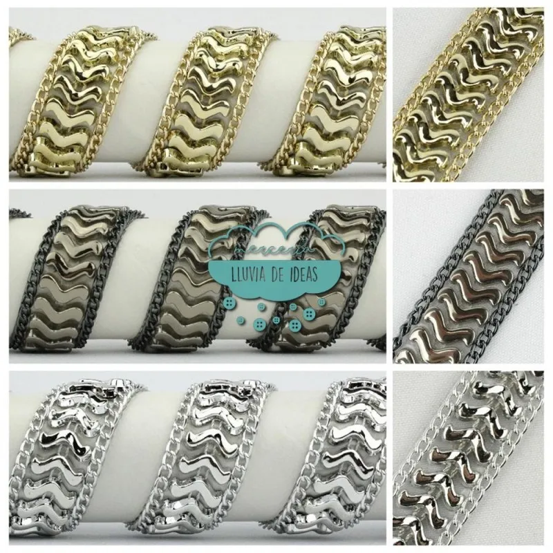 Tira metálica termoadhesiva - Serie Axel Mercería Lluvia de Ideas