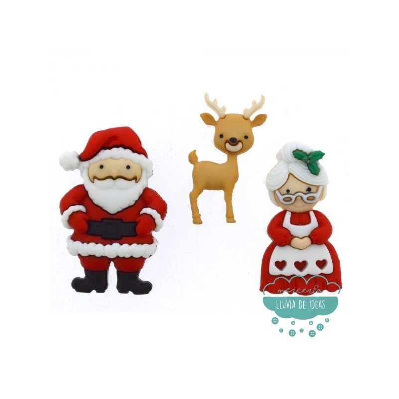 Botones decorativos de Navidad - Mr. & Mrs. Claus - Dress It Up